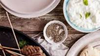 Beef Kofta with tzatziki and pita breads Beef Kofta with tzatziki and pita breads