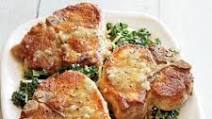 Sautéed Pork Chops with Kale Salad Sautéed Pork Chops with Kale Salad