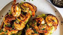 Smashed avocado shrimp bruschetta Smashed avocado shrimp bruschetta