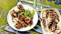 Lamb tikka kebabs with raita Lamb tikka kebabs with raita