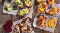 Goat cheese bruschetta trio Goat cheese bruschetta trio