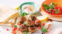 Spiced pork patties with tahini sauce Spiced pork patties with tahini sauce
