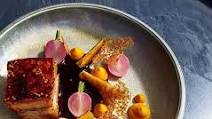 Pork Belly With Baked Radish, Carrot Puree and Caramelized Apples. Pork Belly With Baked Radish, Carrot Puree and Caramelized Apples.