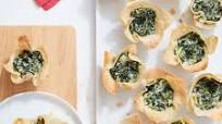 Cat Cora’s mini spanakopita bites Cat Cora’s mini spanakopita bites
