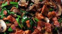 Sautéed Spinach with Bacon and Mushrooms Sautéed Spinach with Bacon and Mushrooms