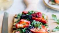 Grilled Flatbread Pizza with Berries and Fontina Grilled Flatbread Pizza with Berries and Fontina