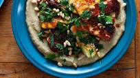 Haloumi with baba ganoush and pomegranate dressing Haloumi with baba ganoush and pomegranate dressing