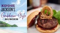 Caribbean-Style Burger with Jerk Ketchup and Beer Battered Onions Caribbean-Style Burger with Jerk Ketchup and Beer Battered Onions