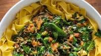 Tomato, Chard, Kale, Spinach with Pappardelle Pasta Tomato, Chard, Kale, Spinach with Pappardelle Pasta