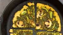 Socca Pizza with Pesto and Mushrooms Socca Pizza with Pesto and Mushrooms