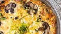 Crustless Quiche with Leeks Mushrooms and Fontina Cheese Crustless Quiche with Leeks Mushrooms and Fontina Cheese