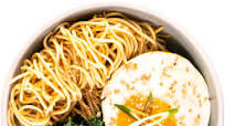 Sesame Fried Egg with Garlic Kale and Ramen Sesame Fried Egg with Garlic Kale and Ramen
