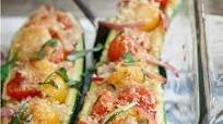 Bruschetta Hummus Stuffed Zucchini Bruschetta Hummus Stuffed Zucchini