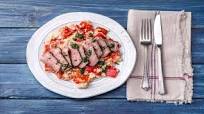 Chimichurri Steak with Roasted Pepper, Tomato, & Couscous Salad Chimichurri Steak with Roasted Pepper, Tomato, & Couscous Salad