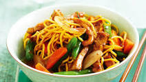 Five-spice pork and plum stir-fry Five-spice pork and plum stir-fry
