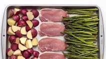 Sheet Pan Baked Parmesan Pork Chops Potatoes & Asparagus recipe Sheet Pan Baked Parmesan Pork Chops Potatoes & Asparagus recipe