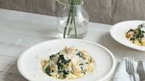 Tagliatelle with salmon-spinach cream sauce Tagliatelle with salmon-spinach cream sauce