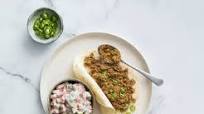 Fragrant curried mince with tomato salad Fragrant curried mince with tomato salad