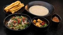 Chicken Congee with Chicken Salad and Dau Chao Quay Chicken Congee with Chicken Salad and Dau Chao Quay