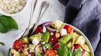 Mediterranean Avocado Chickpea Pasta Salad with Lemon Basil Vinaigrette Mediterranean Avocado Chickpea Pasta Salad with Lemon Basil Vinaigrette