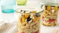 Make Ahead Mason Jar Mediterranean Pasta Salad, Ready Pasta Rotini | Barilla Make Ahead Mason Jar Mediterranean Pasta Salad, Ready Pasta Rotini | Barilla