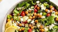 Roasted Chickpea Greek Salad with Lemon-Herb Dressing Roasted Chickpea Greek Salad with Lemon-Herb Dressing