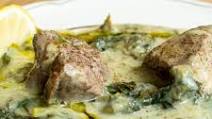 LAMB FRICASSEE: GREEK STYLE LAMB & GREENS IN AVGOLEMONO SAUCE LAMB FRICASSEE: GREEK STYLE LAMB & GREENS IN AVGOLEMONO SAUCE
