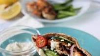 Greek Grilled Shrimp Pitas Greek Grilled Shrimp Pitas
