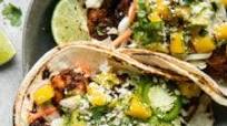 Grilled Shrimp Tacos with Mango Avocado Salsa (30 minute dinner) Grilled Shrimp Tacos with Mango Avocado Salsa (30 minute dinner)
