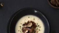 Creamy Cauliflower and Celery Root Soup with Roasted Shiitakes Creamy Cauliflower and Celery Root Soup with Roasted Shiitakes