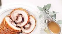 Roast pork with cherry, pancetta and sage stuffing Roast pork with cherry, pancetta and sage stuffing