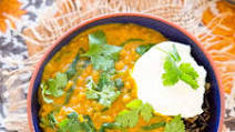 Recipe: Wild Rice Bowl with Red Lentil Curry and Spinach Recipe: Wild Rice Bowl with Red Lentil Curry and Spinach