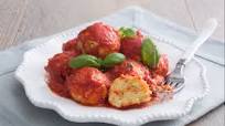 Ricotta cheese fried balls with sauce Ricotta cheese fried balls with sauce