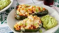 Chiles Rellenos with Khorasan Wheat, Summer Squash, & Monterey Jack Cheese Chiles Rellenos with Khorasan Wheat, Summer Squash, & Monterey Jack Cheese