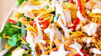 Chicken Taco Salad with Spinach, Tomatoes, and Cheddar Chicken Taco Salad with Spinach, Tomatoes, and Cheddar
