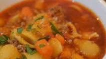 Instant Pot or Ninja Foodi Beef And Macaroni Soup Instant Pot or Ninja Foodi Beef And Macaroni Soup