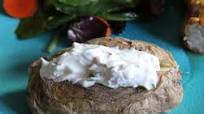Basic Baked Potato With Bacon, Sour Cream & Chive Topping Basic Baked Potato With Bacon, Sour Cream & Chive Topping