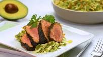 Coffee-Rubbed Grilled Pork Tenderloin with Avocado-Cilantro Slaw Coffee-Rubbed Grilled Pork Tenderloin with Avocado-Cilantro Slaw