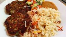 Afghani kabuli pulao (rice pilaf) and chapli kabab Afghani kabuli pulao (rice pilaf) and chapli kabab
