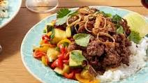 Sweet & Spicy Beef with Jasmine Rice & Crispy Shallot Sweet & Spicy Beef with Jasmine Rice & Crispy Shallot