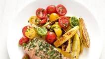 Salmon with Summer Vegetables Salmon with Summer Vegetables