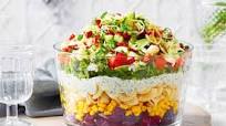 Layered Christmas pasta salad recipe Layered Christmas pasta salad recipe