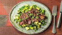Lean Green Steak Machine with a Mint Chive Dressing and Veggie Succotash Lean Green Steak Machine with a Mint Chive Dressing and Veggie Succotash