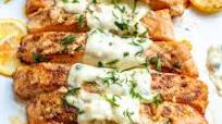 Baked Salmon in Alfredo Sauce Baked Salmon in Alfredo Sauce