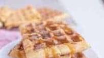 Churro Waffles with Caramel Sauce Churro Waffles with Caramel Sauce