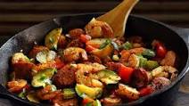 20-Minute Shrimp & Sausage Paleo Skillet Meal 20-Minute Shrimp & Sausage Paleo Skillet Meal