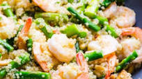 Garlic Butter Shrimp, Quinoa and Asparagus Garlic Butter Shrimp, Quinoa and Asparagus
