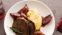 Venison Steak with Mashed Potatoes and Red Wine-Shallot Sauce Venison Steak with Mashed Potatoes and Red Wine-Shallot Sauce
