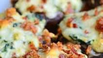 Bacon Spinach and Four Cheese Stuffed Mushrooms Bacon Spinach and Four Cheese Stuffed Mushrooms