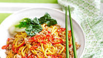 Salt and pepper pork noodle stir-fry Salt and pepper pork noodle stir-fry